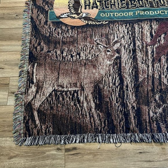 Hatchie Bottom Outdoor Products Woven Throw Tapestry Blanket 62x48 Inch Fringe - Picture 5 of 7